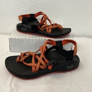 Chaco ZX 2 Classic Sport Hiking Sandal Women Toe Loop Strappy Sz 6 Orange Yellow